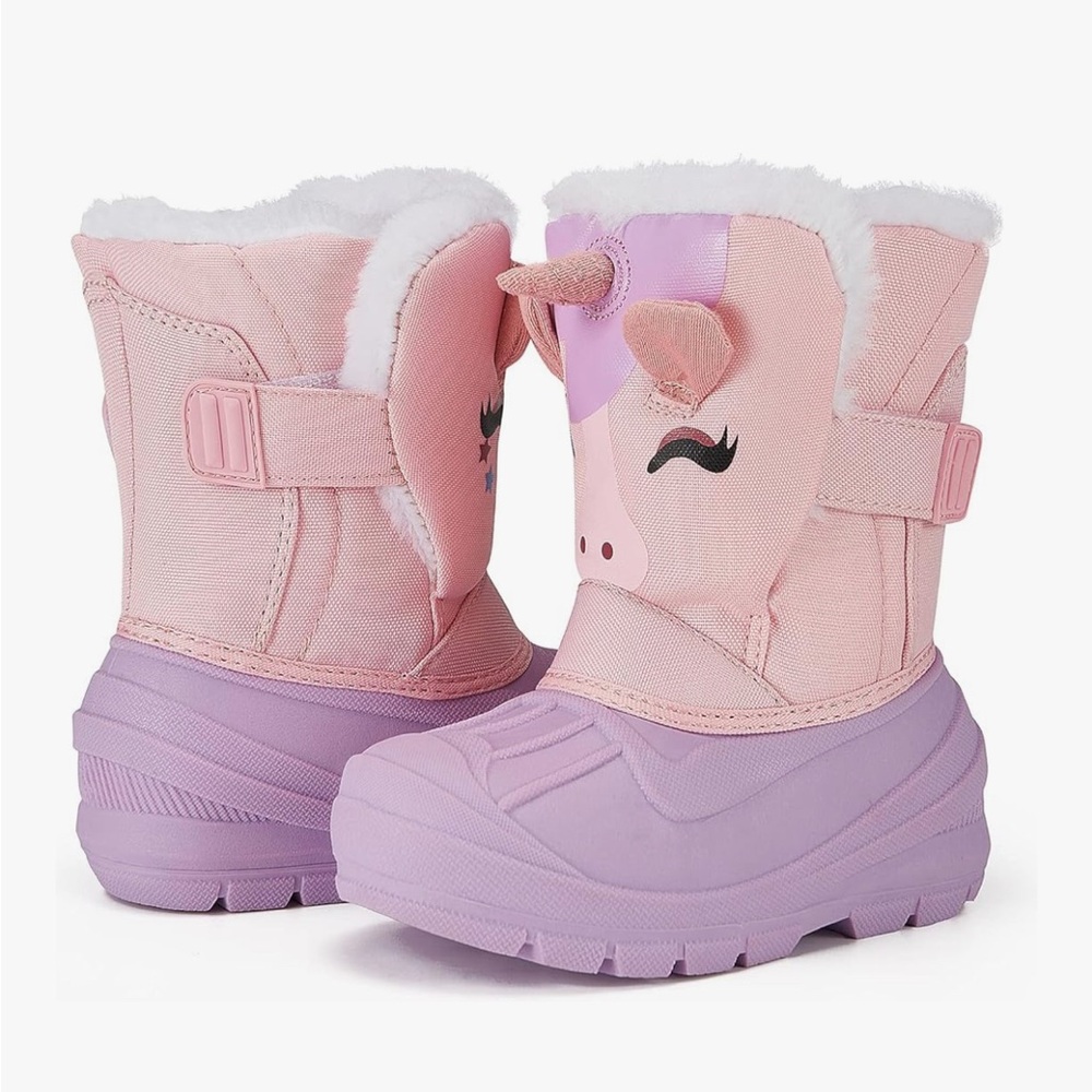 Pink and Purple Kids Unicorn Rain & Snow Boots